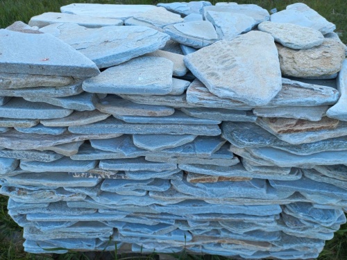 Плитняк златолит зелёный галтованный для цоколя купить в Югорске